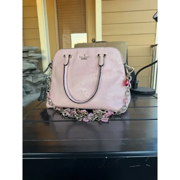 Kate Spade Ostrich Pink Pebble Leather Handbag and Kate Spade Chain Belt - Picture 11 of 12